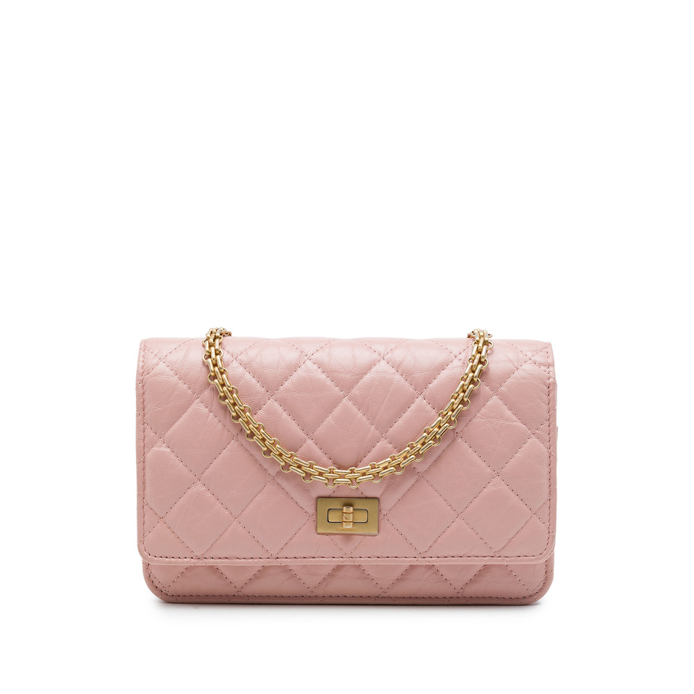 Pre-Loved Chanel Quilted Aged Calfskin Reissue 2.55 Wallet on Chain